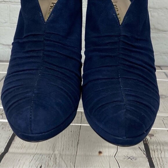 Prada Women's Blue Suede Ruched Designer Luxury Ankle Boots EU 37.5 - Picture 5 of 13